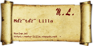Máté Lilla névjegykártya